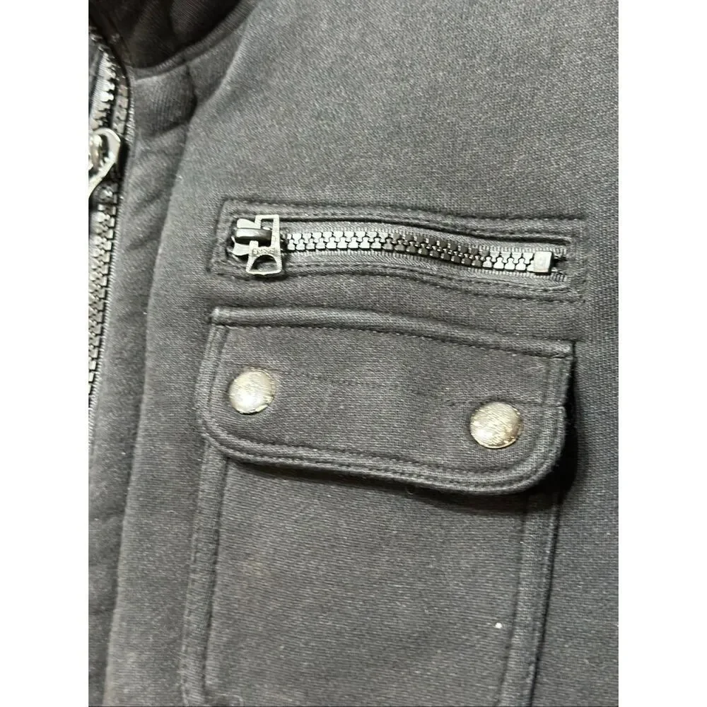 DIESEL Four Pocket Quilted Insulated Vintage Inspired Black Jacket Men's Medium